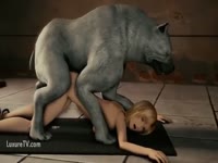 XXX beastiality scene featuring two dogs plowing hentai hottie